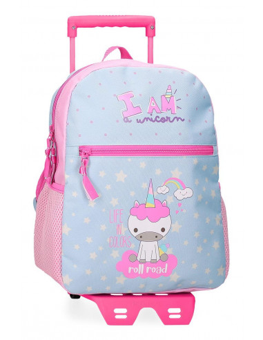 40722T2 MOCHILA ADAP.33CM C/CARRO ROLL ROAD I AM A UNICORN